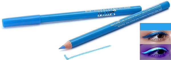 Saffron Bright Fluorescent NEON 2 in 1 Eyeliner & Lip Liner Pencil-Neon Blue