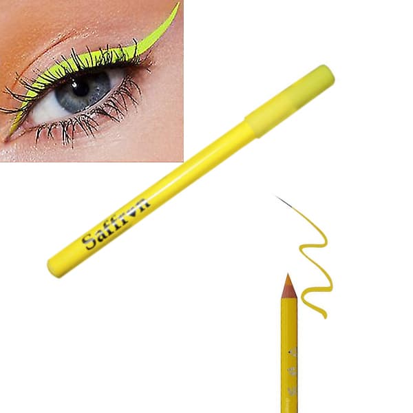 Saffron Bright Fluorescent NEON 2 in 1 Eyeliner & Lip Liner Pencil-Neon Yellow