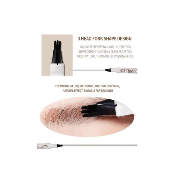 Microblading Eyebrow Pen Tattoo Eyebrow Pencil Långvarig vattentät gaffelspets Fine Sketch Tattoo Eyebrow Penna (#3 mörkgrå)