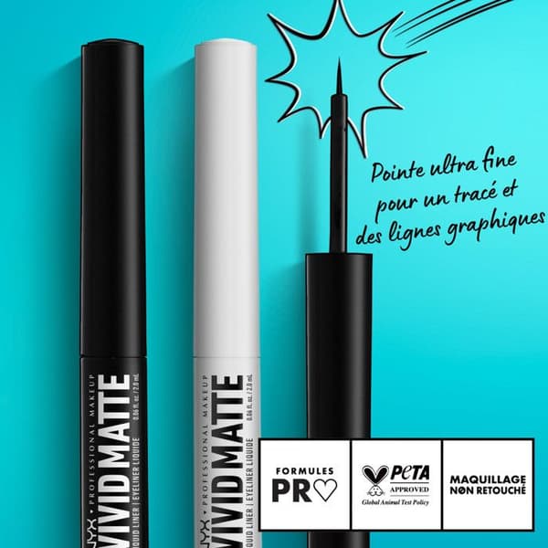 NYX Professional Makeup Matte &amp; Pigmented Liquid Eyeliner, Ingen överföring, Fina eller tjocka linjer, Enkel applicering, Vivid Matte,