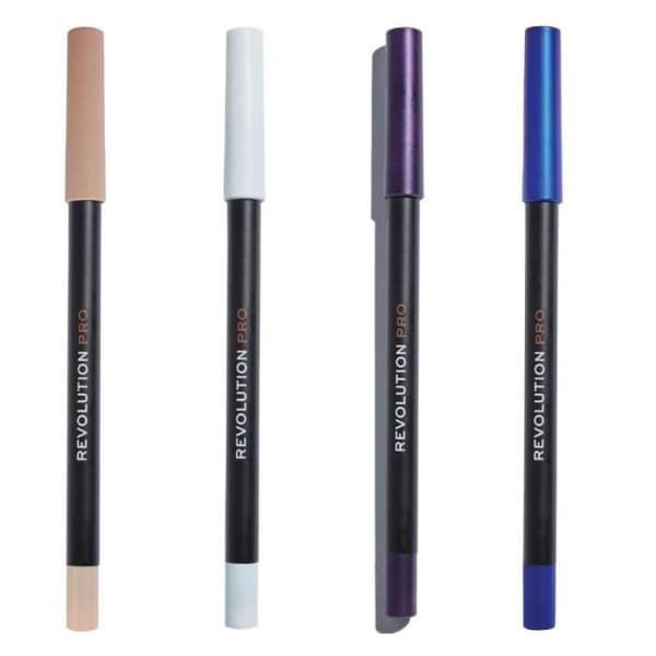 Eyeliner Gel - Makeup Revolution - Paket med 4 - Nude Ivory, Vit, Lila, Blå - Vegansk - Långvarig hållbarhet