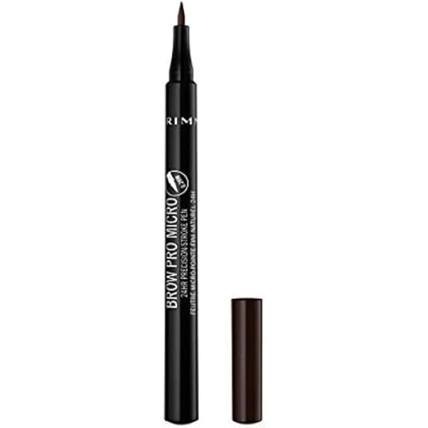 Rimmel ögonbrynspenna - Micro tip filtspets - 24H naturlig finish - Mörkbrun