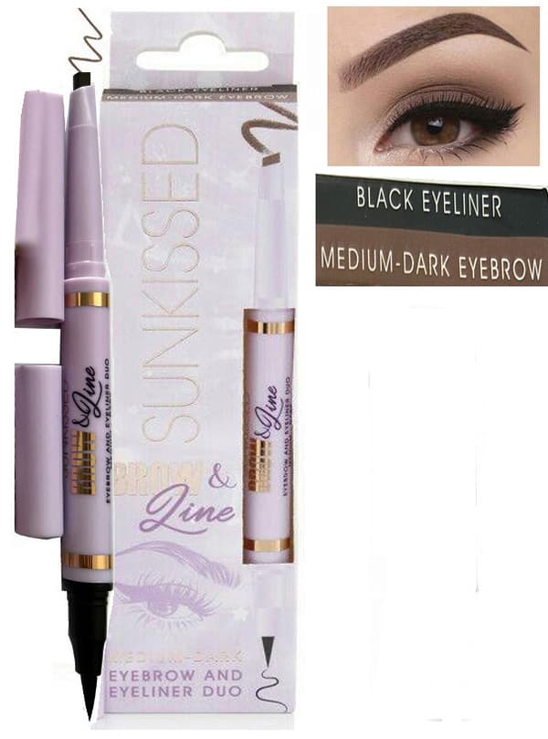 Sunkissed DUO 2 in 1 Browpencil-Medium Dark & Eyeliner-Black