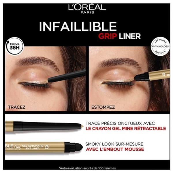 Kajalpenna - L'Oréal Paris - Infaillible Grip Liner - Vattentålig - 36 timmars hållbarhet - Champagne
