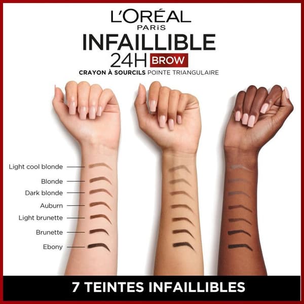 Ögonbrynspenna - L'Oréal Paris - Infaillible Brows 24h - Vattentät - N°3 Dark Brunette - 1ml