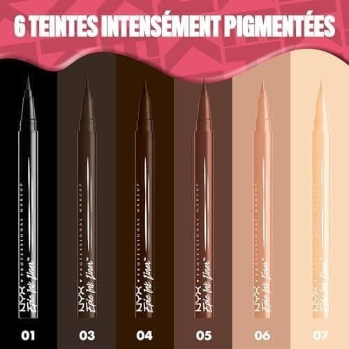 Ögonpenna - NYX Professionell Makeup - Epic Ink Liner - Paket med 2 - Nyans Svart 01 - Vattentålig