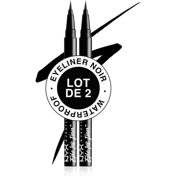 Ögonpenna - NYX Professionell Makeup - Epic Ink Liner - Paket med 2 - Nyans Svart 01 - Vattentålig