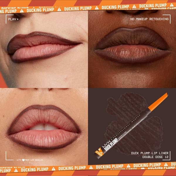 NYX Professional Makeup Duck Plump Plumping Lip Liner, läpppenna, upp till 10 h hållbarhet, matt finish, Double Dose