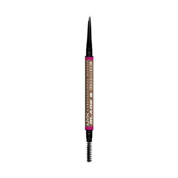 NYX Professional Makeup Blade & Shade, dubbelände ögonbrynscrayon, hållbarhet upp till 16h, Taupe