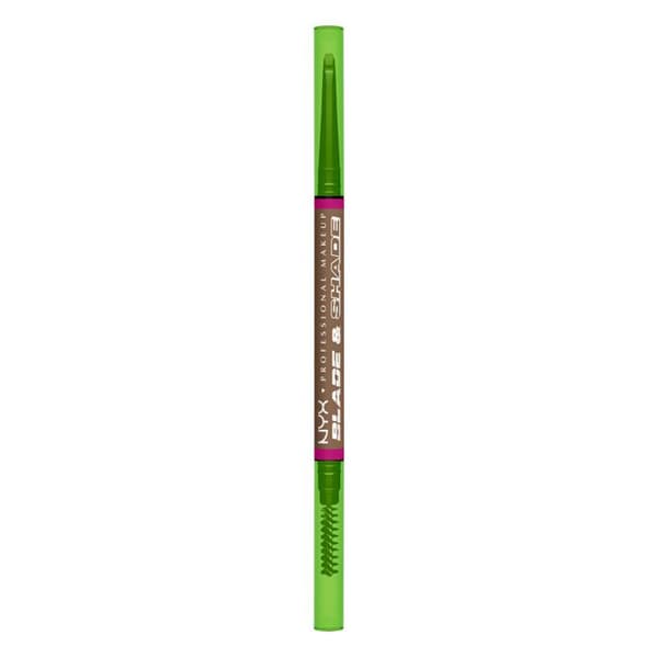 NYX Professional Makeup Blade &amp; Shade, dubbelände ögonbrynscrayon, hållbarhet upp till 16h, Taupe