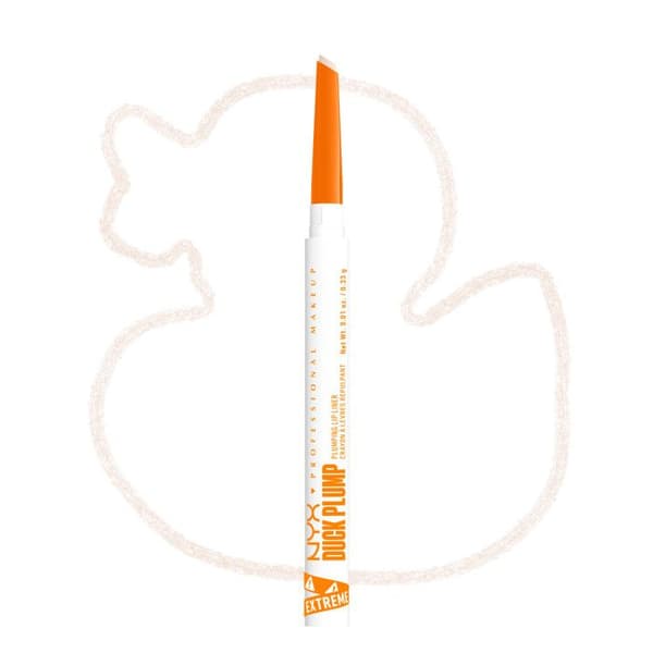 NYX Professional Makeup Duck Plump Plumping Lip Liner, läpppenna, upp till 10h hållbarhet, matt finish, Ducking Clear