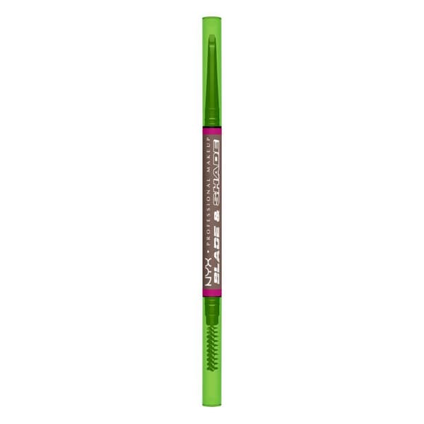 NYX Professional Makeup Blade &amp; Shade, dubbeländad ögonbrynspenna, hållbarhet upp till 16 timmar, Cool Ash Brown