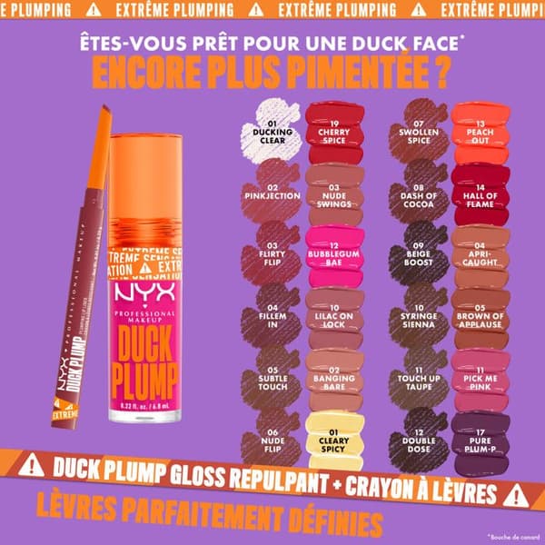 NYX Professional Makeup Duck Plump Plumping Lip Liner, läpppenna, upp till 10 timmars hållbarhet, matt finish, Subtle Touch