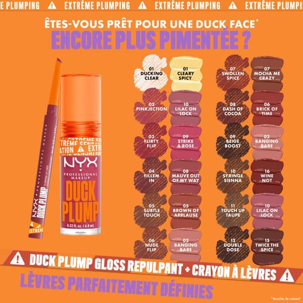 NYX Professional Makeup Duck Plump Plumping Lip Liner, läpppenna, upp till 10 timmars hållbarhet, matt finish, Subtle Touch