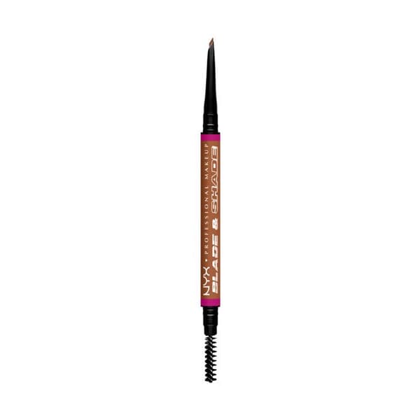 NYX Professional Makeup Blade & Shade, dubbeländad ögonbrynspenna, hållbarhet upp till 16 timmar, Auburn