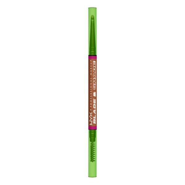 NYX Professional Makeup Blade & Shade, dubbeländad ögonbrynspenna, hållbarhet upp till 16 timmar, Auburn