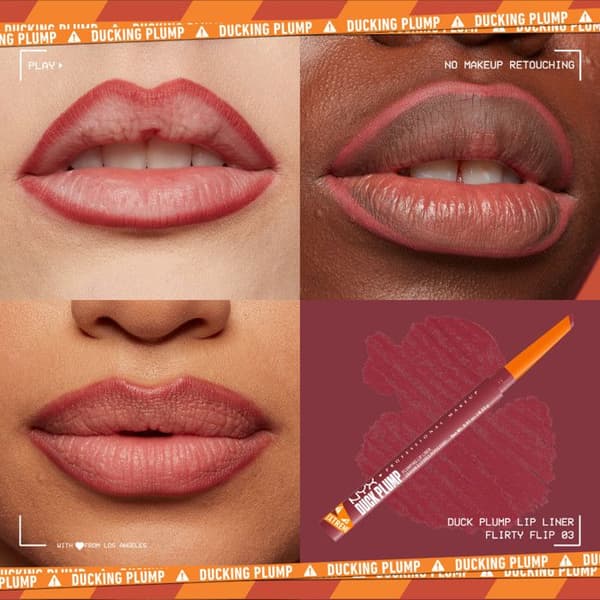 NYX Professionell Makeup Duck Plump Plumpande Läpppenna, läppkrayon, upp till 10 timmars hållbarhet, matt finish, Flirty Flip