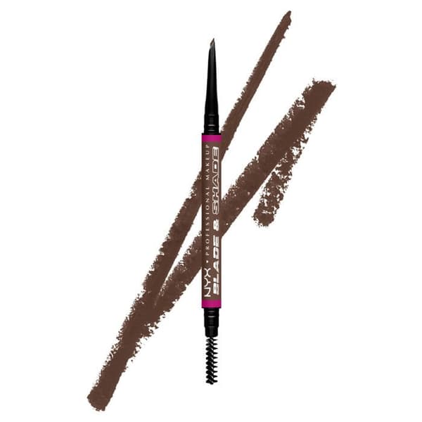 NYX Professionell Makeup Blade &amp; Shade, dubbelände ögonbrynspenna, hållbarhet upp till 16 timmar, Brunette