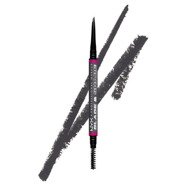 NYX Professional Makeup Blade & Shade, Dubbeländad ögonbrynspenna, hållbarhet upp till 16h, Grå