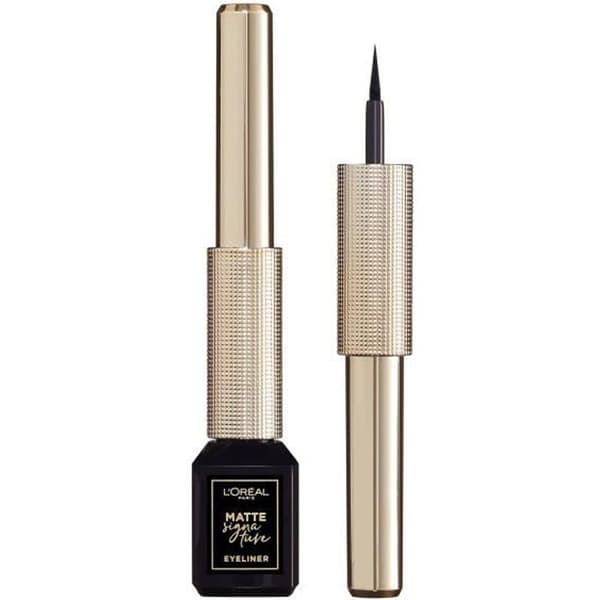L'Oréal Paris - Matt Long-Wear Eyeliner Brush - Matt Signatur - Färg: Intense Black - 3 ml