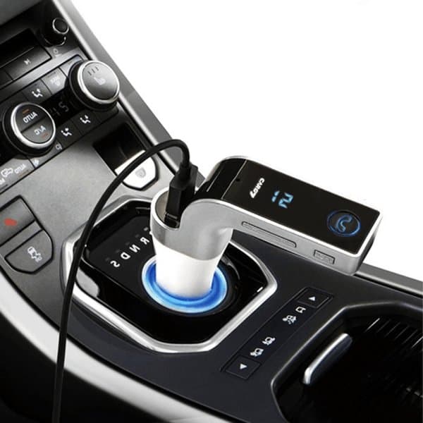FM-sender Bluetooth-tilkobling 4-i-1, Sølv