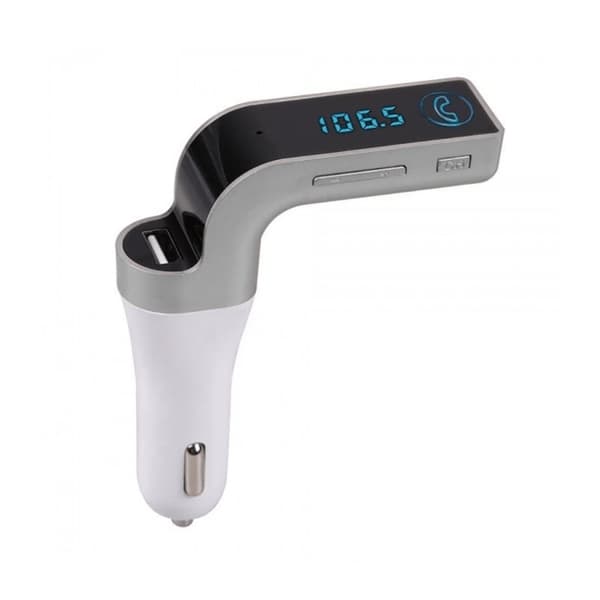 FM-sender Bluetooth-tilkobling 4-i-1, Sølv