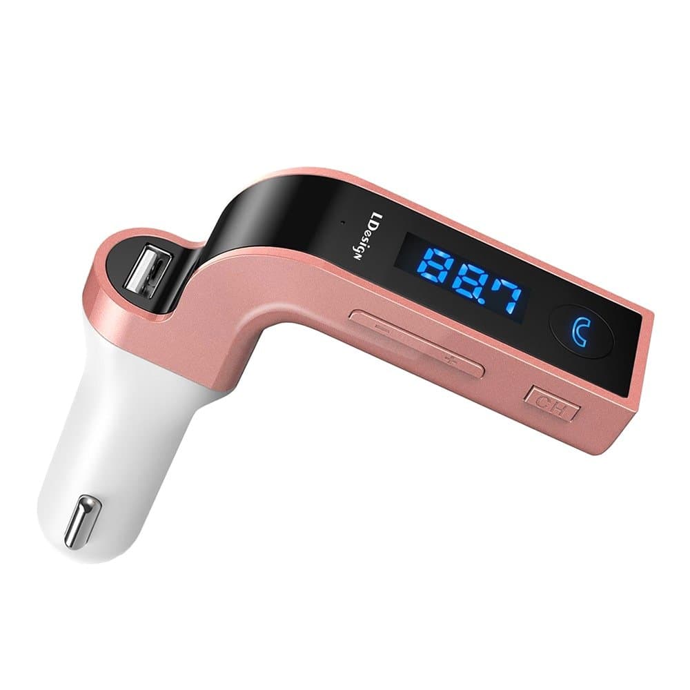 FM-sändare med Bluetooth Anslutning 4-in-1, Rosa