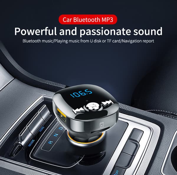 INF FM-sändare för bilen - Bluetooth-adapter med QC3.0 billaddare
