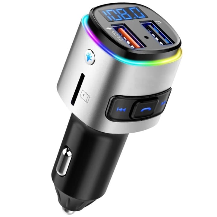 RGB FM-sändare med Bluetooth, Handsfree, USB, SD-kortläsare