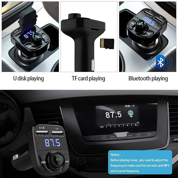 FM sändare X8 med bluetooth och handsfree