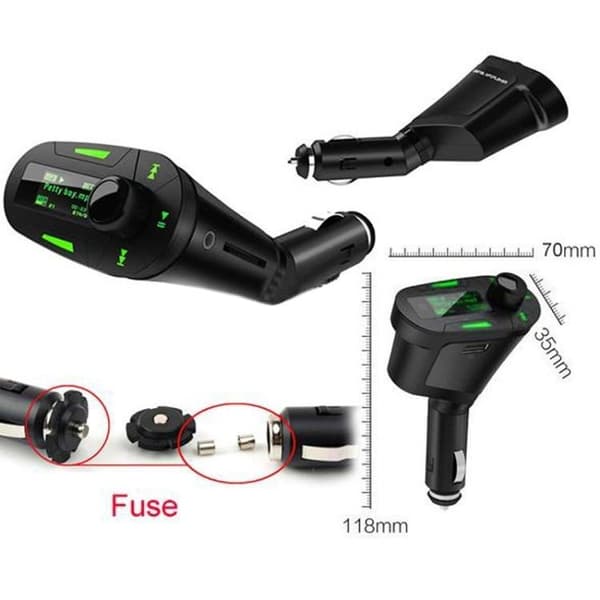 FM-sender / MP3 med USB & Svarefunksjon - SD-Kort - Til Bil