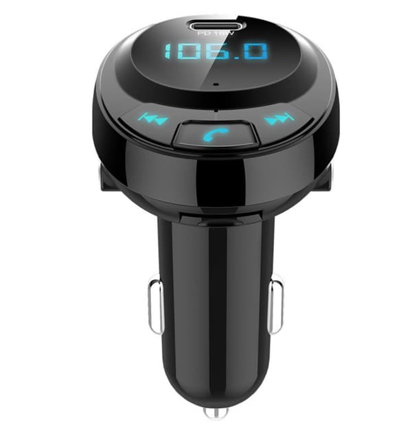 FM-sender med Bluetooth handsfree, QC 3.0 lader