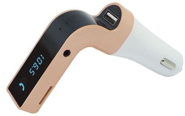 FM-sender med Bluetooth-håndfri (guld)