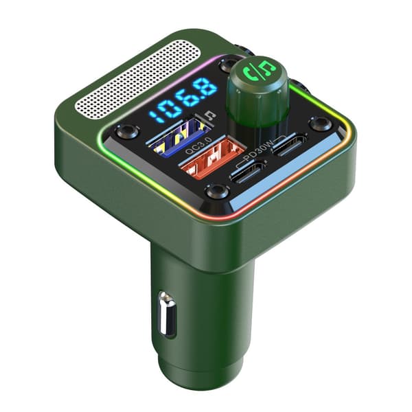 INF Bil Bluetooth FM-sender Bluetooth V5.0 Grøn