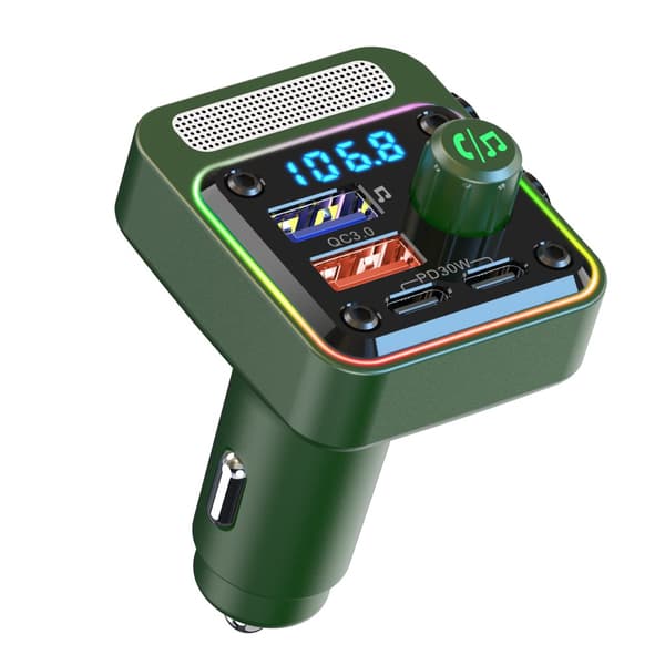 INF Auton Bluetooth FM-lähetin Bluetooth V5.0 Ruohon väri