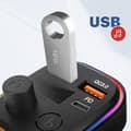 Miniatyrbild 3 av 4: Bluetooth FM-sändare med USB QC 3.0 och USB-C billaddare 18W C2 Svart