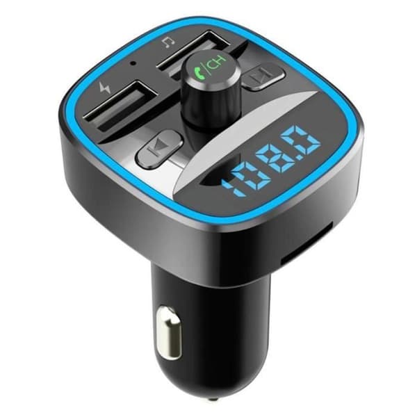 Ljud - Videotillbehör, Bluetooth 5.0 T25 FM-sändare, Dubbel USB-laddare, TF-kortstöd, - Typ Svart