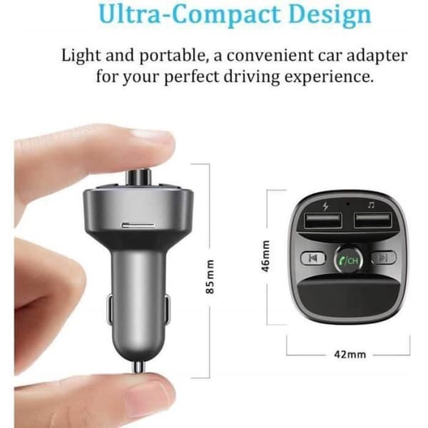 BIL FM-SÄNDARE Bluetooth FM-sändare Bilsats trådlös FM-sändare Radioadapter MP3-spelare med handsamtal
