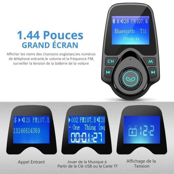 Bluetooth FM-sändare, trådlös bilsats