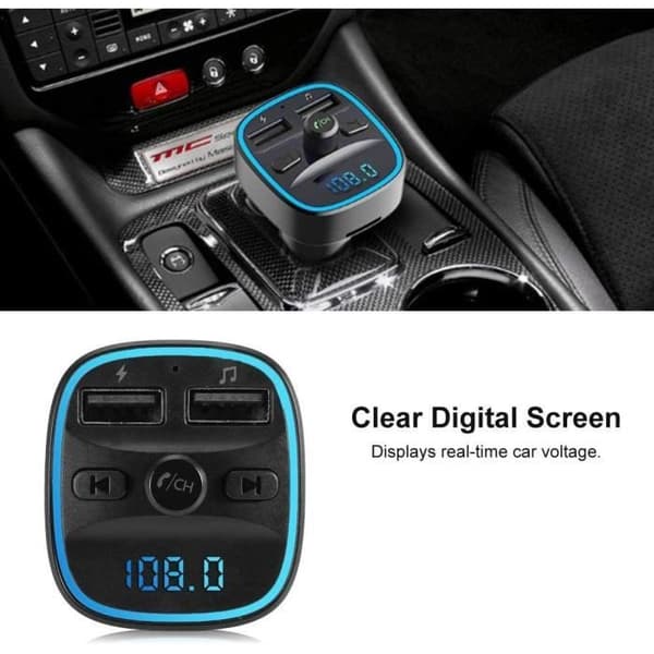 FM-sändarladdare, 2 USB Bluetooth FM-sändare Billaddningsportar FM-sändare Bluetooth USB MP3 [508]