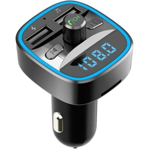 GE26744-T25 Trådlös Bluetooth 5.0 FM-sändare Dubbel USB Billaddare Handsfree MP3-spelare TF-kort