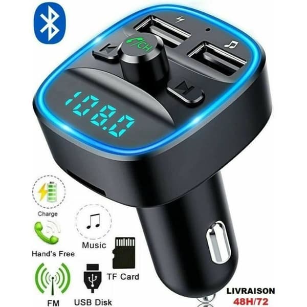 KF Premium trådlös FM-sändare Bluetooth 5.0 MP3-adapter Bilsats Bluetooth USB-laddare, Radiotråd Bilsändare A441