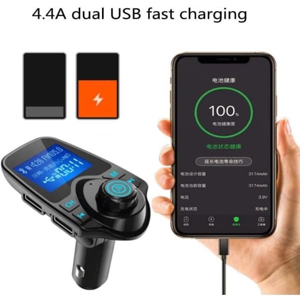 BIL FM-SÄNDARE FM-sändare, Bluetooth FM-sändare, Handsfree-kit, USB-billaddare, Vo150 MP3-spelare