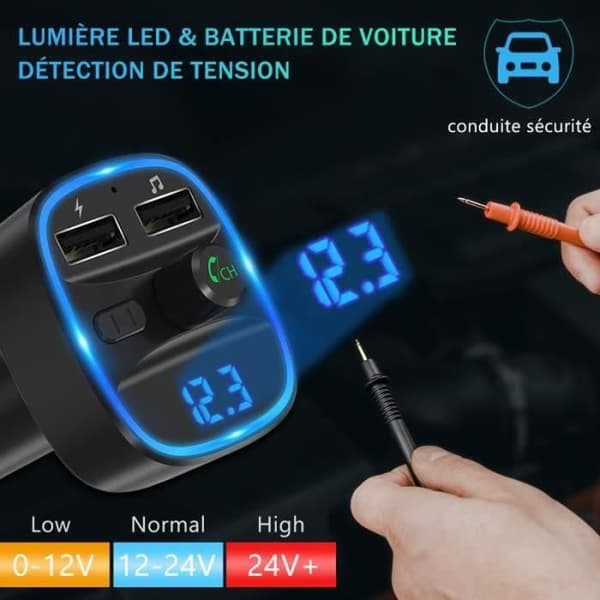 LENCENT CAR FM-SÄNDARE Bluetooth bil FM-sändare Bil Bluetooth MP3-spelare trådlös radioadaptersats