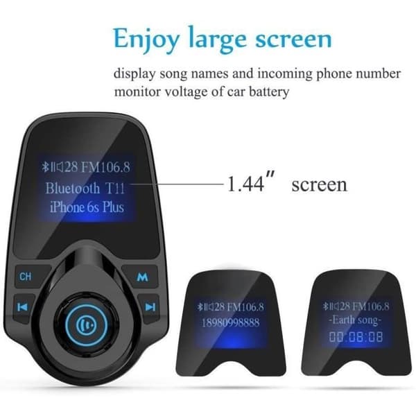 BIL FM-SÄNDARE Winnes FM-sändare, Bluetooth FM-sändare Radioadapter Laddare Cigarettändare fre132