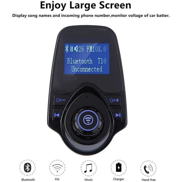 BIL FM-SÄNDARE Winnes FM-sändare, Bluetooth FM-sändare Radioadapter Laddare Cigarettändare fre132