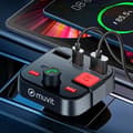 Miniatyrbild 4 av 4: Bluetooth FM-sändare - MUVIT - Cigarettändare - USB 3.0 och USB-C-port - Integrerad mikrofon - Handsfree