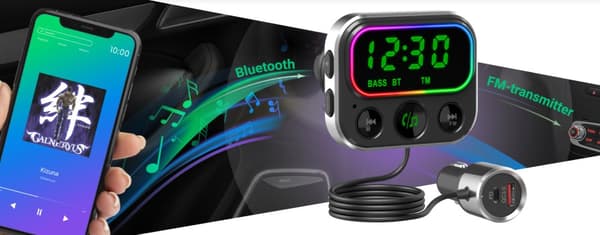 NAVITEL BHF06 PRO BT Hands Free FM transmitter with USB-C PD charger "BHF06" (timbru verde 0.18 lei)