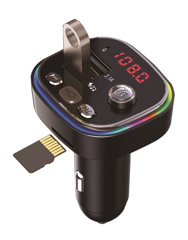 Vakoss TC-B439K FM-sändare 87,5 - 108 MHz Bluetooth/USB Svart