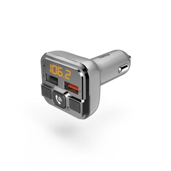 FM-sändare med Bluetooth®-funktion och handsfree-funktion 2xUSB Grå